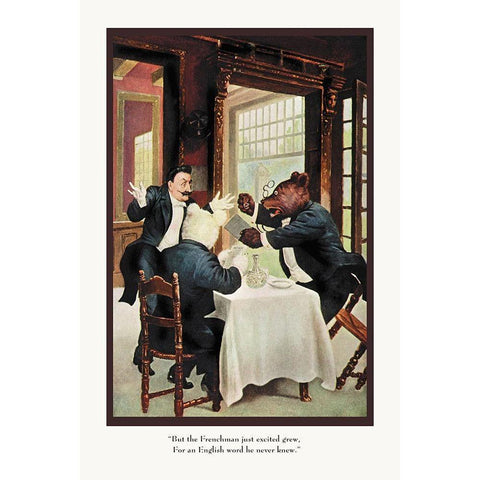 Teddy Roosevelts Bears: The Frenchman Black Modern Wood Framed Art Print with Double Matting by Culver, R.K.