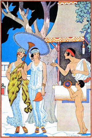 Ancient Greece White Modern Wood Framed Art Print with Double Matting by Barbier, Georges