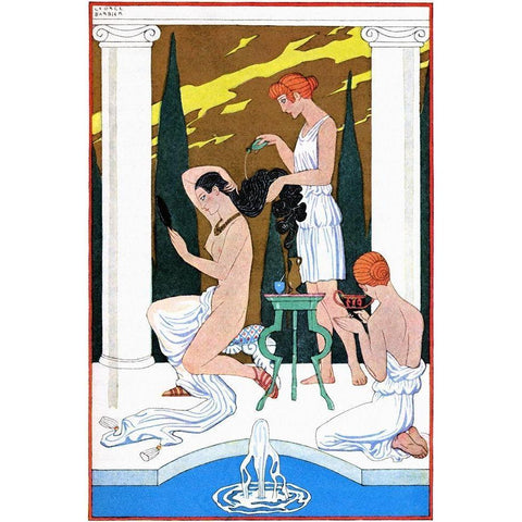 Ancient Rome Gold Ornate Wood Framed Art Print with Double Matting by Barbier, Georges