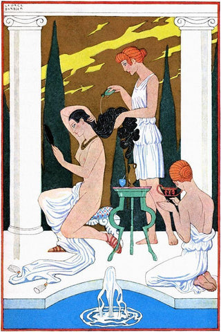 Ancient Rome Black Ornate Wood Framed Art Print with Double Matting by Barbier, Georges