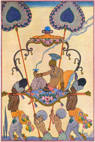 India White Modern Wood Framed Art Print with Double Matting by Barbier, Georges