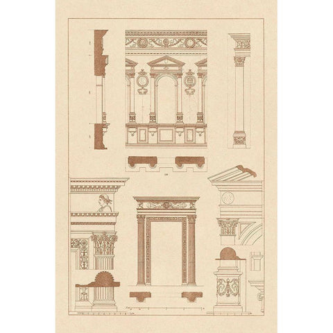 Window in the Cortile of Dodges Palace, Palazzo Vecchio, and Santa Croce Gold Ornate Wood Framed Art Print with Double Matting by Buhlmann, J.