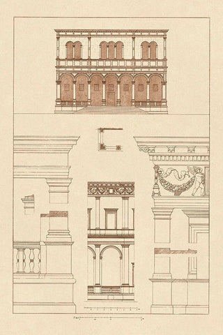 Palazzo del Consiglio at Padua, Villa Farnesia White Modern Wood Framed Art Print with Double Matting by Buhlmann, J.