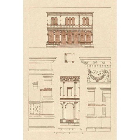 Palazzo del Consiglio at Padua, Villa Farnesia Gold Ornate Wood Framed Art Print with Double Matting by Buhlmann, J.