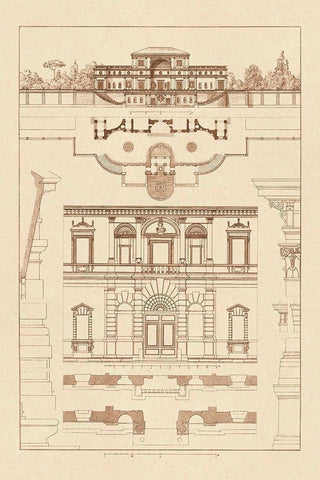 Villa Sacchetti, Villa Papa Giulio at Rome White Modern Wood Framed Art Print with Double Matting by Buhlmann, J.