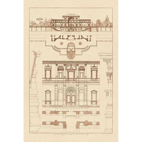 Villa Sacchetti, Villa Papa Giulio at Rome Black Modern Wood Framed Art Print with Double Matting by Buhlmann, J.