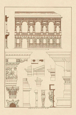 Palazzo Bevilacqua at Verona White Modern Wood Framed Art Print with Double Matting by Buhlmann, J.