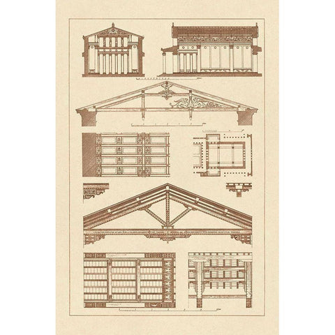 Internal Decoration of Roof Gold Ornate Wood Framed Art Print with Double Matting by Buhlmann, J.