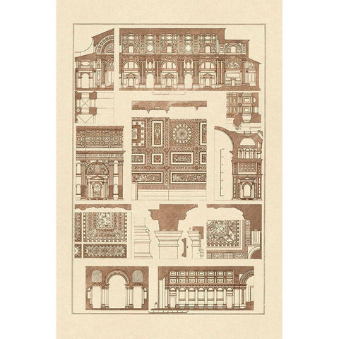 Barrel Vaults of the Renaissance White Modern Wood Framed Art Print by Buhlmann, J.