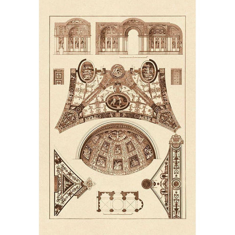 Cross Vaults of the Renaissance Black Modern Wood Framed Art Print with Double Matting by Buhlmann, J.