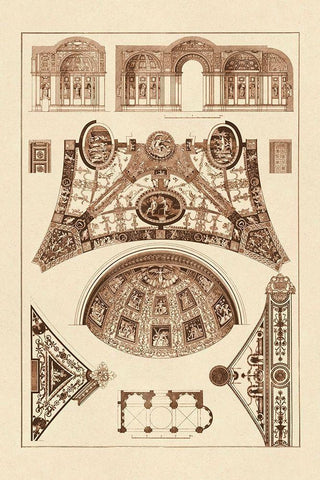 Cross Vaults of the Renaissance White Modern Wood Framed Art Print with Double Matting by Buhlmann, J.
