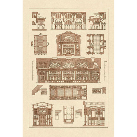 Interiors With Cross Vaults and Cupola Vaulting Black Modern Wood Framed Art Print with Double Matting by Buhlmann, J.