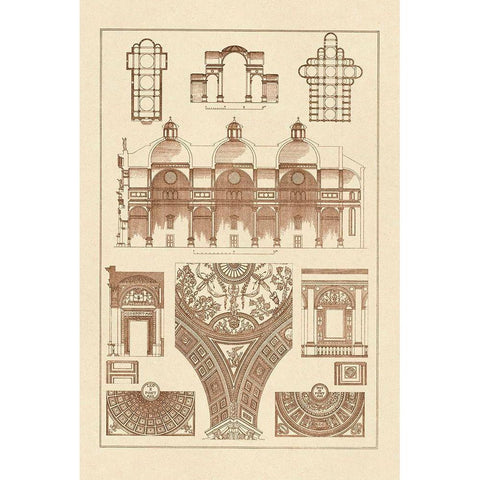 Cupola Vaulting of the Renaissance White Modern Wood Framed Art Print by Buhlmann, J.