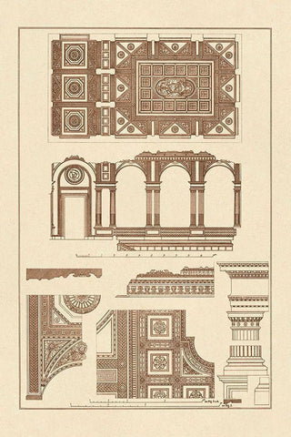 Covered Ceiling, Hotel de Villa White Modern Wood Framed Art Print with Double Matting by Buhlmann, J.