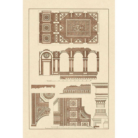 Covered Ceiling, Hotel de Villa Gold Ornate Wood Framed Art Print with Double Matting by Buhlmann, J.