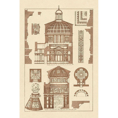 Domical Vaulting of the Renaissance Black Modern Wood Framed Art Print by Buhlmann, J.