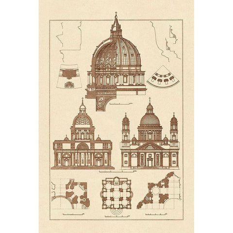 The Domeas Central Crowning Feature of the Renaissance Black Modern Wood Framed Art Print with Double Matting by Buhlmann, J.