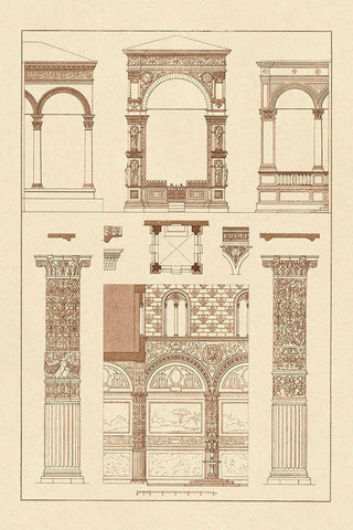 Arcades White Modern Wood Framed Art Print with Double Matting by Buhlmann, J.