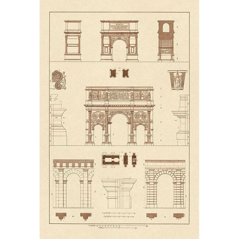 Arches and Arcades White Modern Wood Framed Art Print by Buhlmann, J.