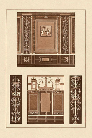 Ancient Wall Paintings White Modern Wood Framed Art Print with Double Matting by Buhlmann, J.