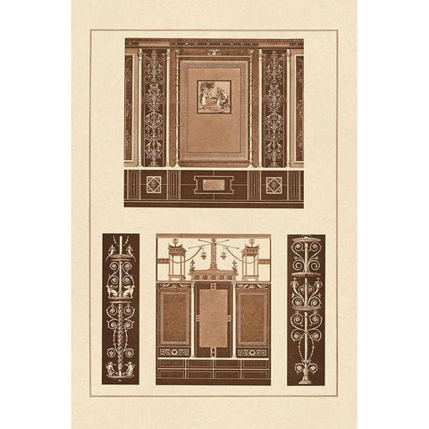 Ancient Wall Paintings Black Modern Wood Framed Art Print with Double Matting by Buhlmann, J.