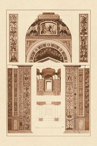 Decoration of the Second Corridor of the Loggie in the Vatican White Modern Wood Framed Art Print with Double Matting by Buhlmann, J.