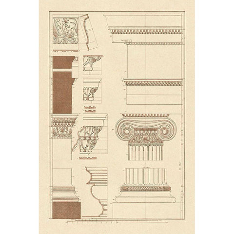 Details from the North Portico of the Erechtheum Gold Ornate Wood Framed Art Print with Double Matting by Buhlmann, J.