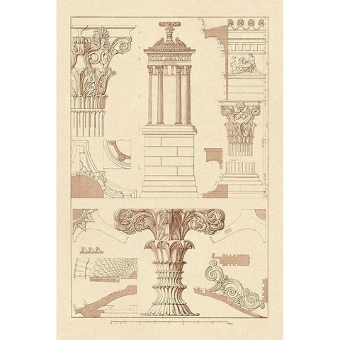 Monument of Lysicrates at Athens Gold Ornate Wood Framed Art Print with Double Matting by Buhlmann, J.