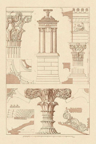 Monument of Lysicrates at Athens Black Ornate Wood Framed Art Print with Double Matting by Buhlmann, J.