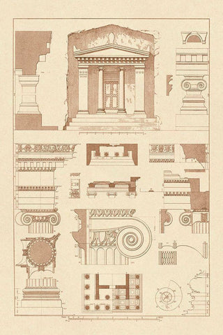 Tomb of Amyntas and Temple of Athena Polias Black Ornate Wood Framed Art Print with Double Matting by Buhlmann, J.