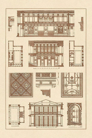 Halls with Galleries Black Ornate Wood Framed Art Print with Double Matting by Buhlmann, J.