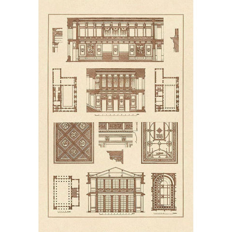 Halls with Galleries Black Modern Wood Framed Art Print by Buhlmann, J.