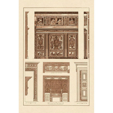 Wall Paintings and Decoration of the Renaissance Gold Ornate Wood Framed Art Print with Double Matting by Buhlmann, J.