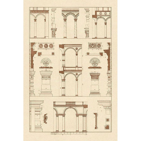 Arcades of the Renaissance Black Modern Wood Framed Art Print with Double Matting by Buhlmann, J.
