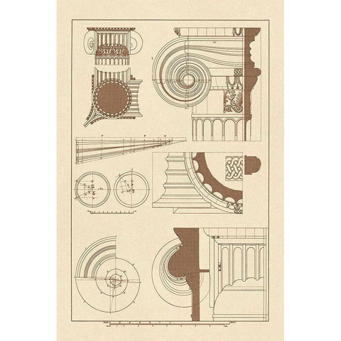 Capitals of the Erechtheum White Modern Wood Framed Art Print by Buhlmann, J.
