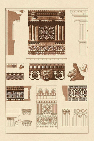 Entablatures, Terracottas and Cymas Black Ornate Wood Framed Art Print with Double Matting by Buhlmann, J.