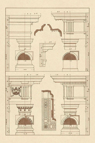 Doric and Tuscan Orders White Modern Wood Framed Art Print with Double Matting by Buhlmann, J.