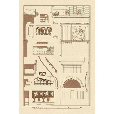 Details of Parthenon at Athens Black Modern Wood Framed Art Print by Buhlmann, J.