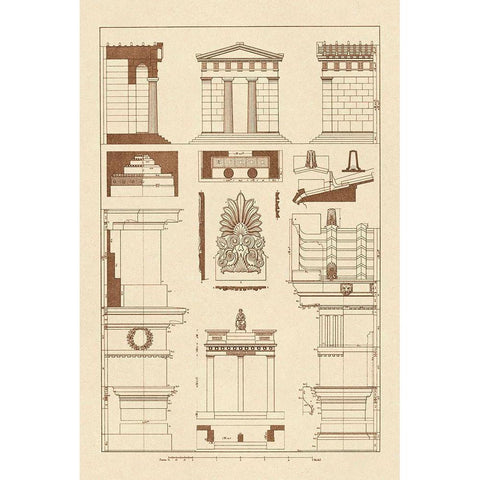 Temple of Diana, Monument of Thrasyllus Black Modern Wood Framed Art Print by Buhlmann, J.