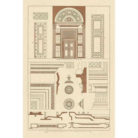 Doorway of the Pantheon at Rome Black Modern Wood Framed Art Print by Buhlmann, J.