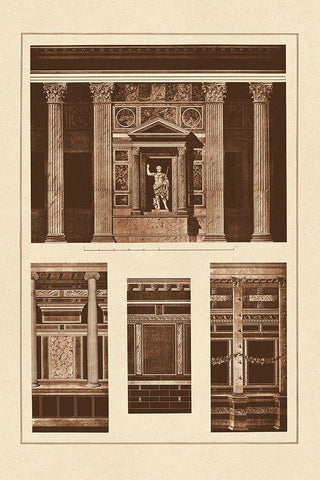 Wall Facing with Marble Black Ornate Wood Framed Art Print with Double Matting by Buhlmann, J.