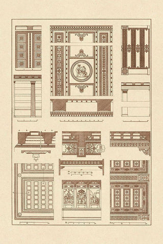 Ceilings with Visible Course of Beams Black Ornate Wood Framed Art Print with Double Matting by Buhlmann, J.