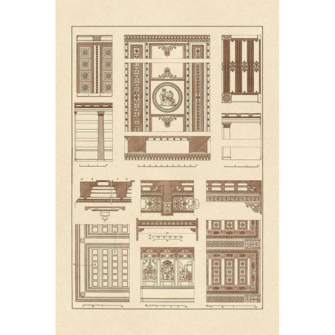 Ceilings with Visible Course of Beams Gold Ornate Wood Framed Art Print with Double Matting by Buhlmann, J.