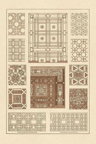 Ceilings with Bays and Mouldings White Modern Wood Framed Art Print with Double Matting by Buhlmann, J.