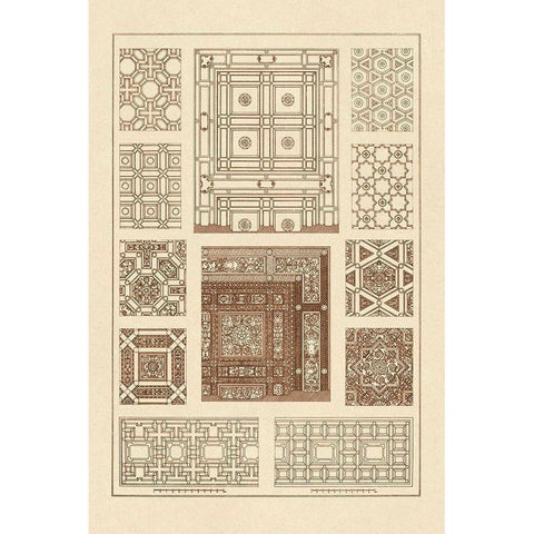 Ceilings with Bays and Mouldings Gold Ornate Wood Framed Art Print with Double Matting by Buhlmann, J.