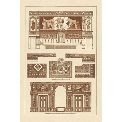 Decoration of Large Halls, Polychrome Black Modern Wood Framed Art Print with Double Matting by Buhlmann, J.