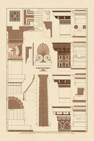 Details of Parthenon, Polychrome White Modern Wood Framed Art Print with Double Matting by Buhlmann, J.