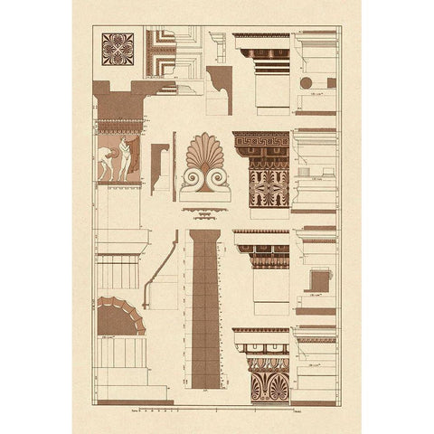 Details of Parthenon, Polychrome Black Modern Wood Framed Art Print by Buhlmann, J.