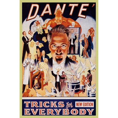 Magicians: Dante: Tricks for Everybody Black Modern Wood Framed Art Print with Double Matting by Unknown