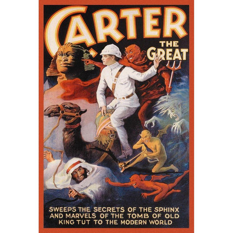 Magicians: Carter the Great: Secrets of the Sphinx Gold Ornate Wood Framed Art Print with Double Matting by Otis